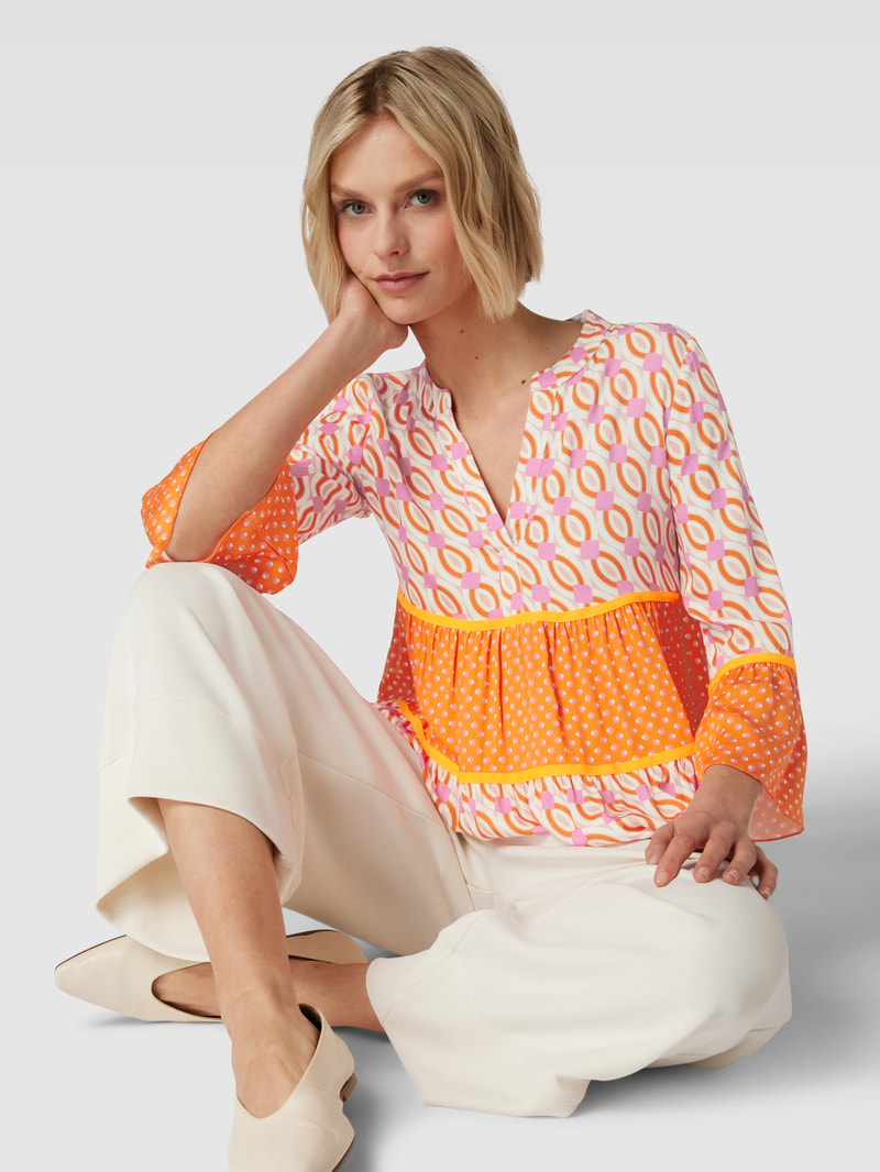 Blusenshirt mit Allover-Muster in pink