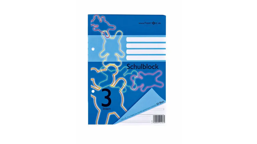 PAPERZONE Schulblock A5 Lineatur 3 50 Blatt