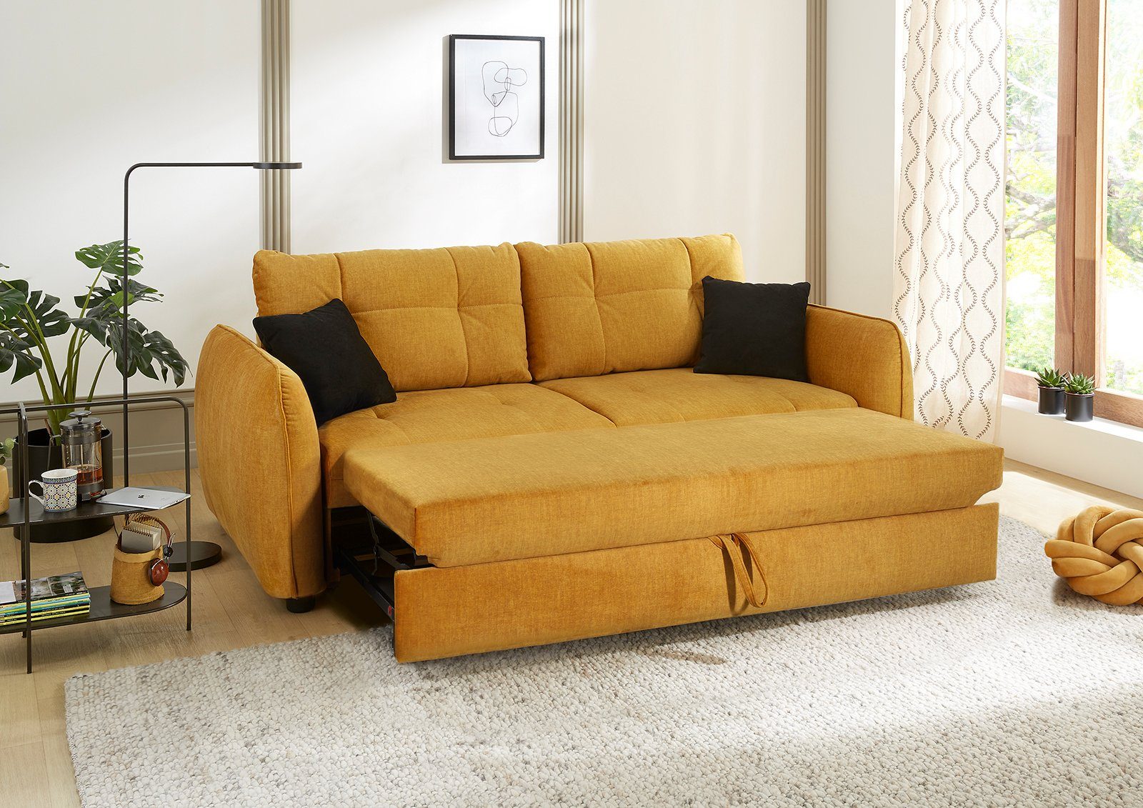 Jockenhöfer Gruppe Schlafsofa Sascha, mit Relax- und Bettfunktion, Wellenfedern, Liegefläche 180x200 cm