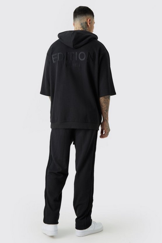 Tall kurzärmliger Oversize Hoodie mit Edition-Print