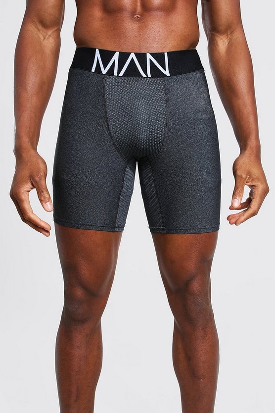 Lange Boxershorts mit Man Dash Kontrast-Naht
