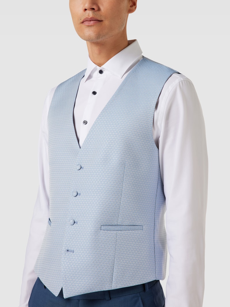 Anzugweste mit Allover-Muster in blau
