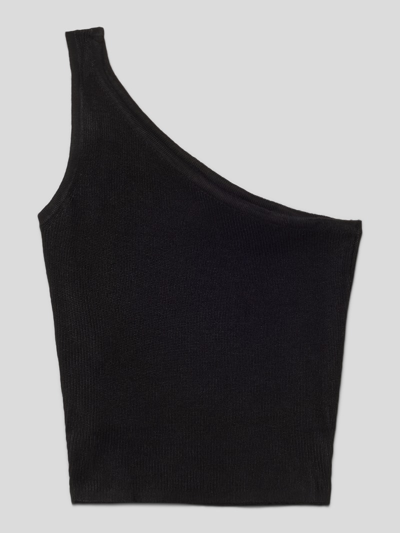 Trägertop mit One-Shoulder-Träger in schwarz