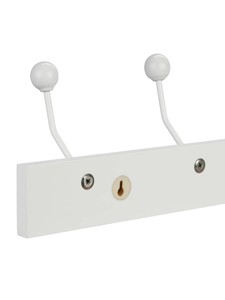 relaxdays Garderobenleiste in Weiß - (B)65 x (H)14 x (T)7 cm günstig kaufen onesize