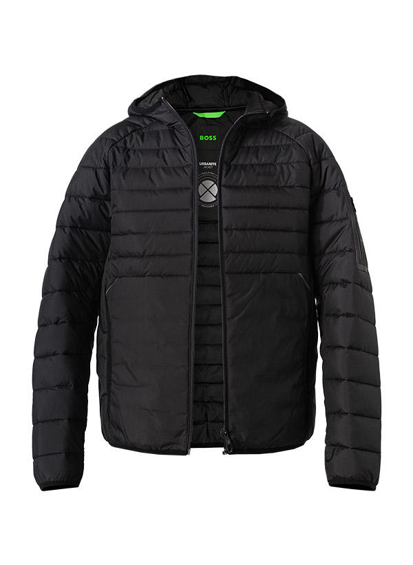 BOSS Green, Steppjacke, Mikrofaser wasserabweisend, schwarz
