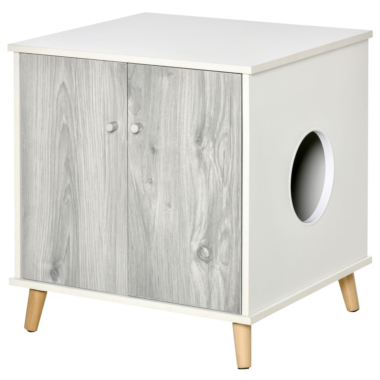PawHut Kratzbaum Rattan Katzenbaum Kletterbaum mit Katzenhöhle Sisalstämmen Spielbälle Katzenmöbel Höhe 95 cm Sisal Natur Beige