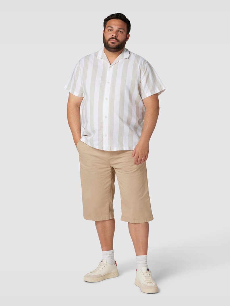 PLUS SIZE Freizeithemd mit Streifenmuster Modell 'SUMMER' in beige