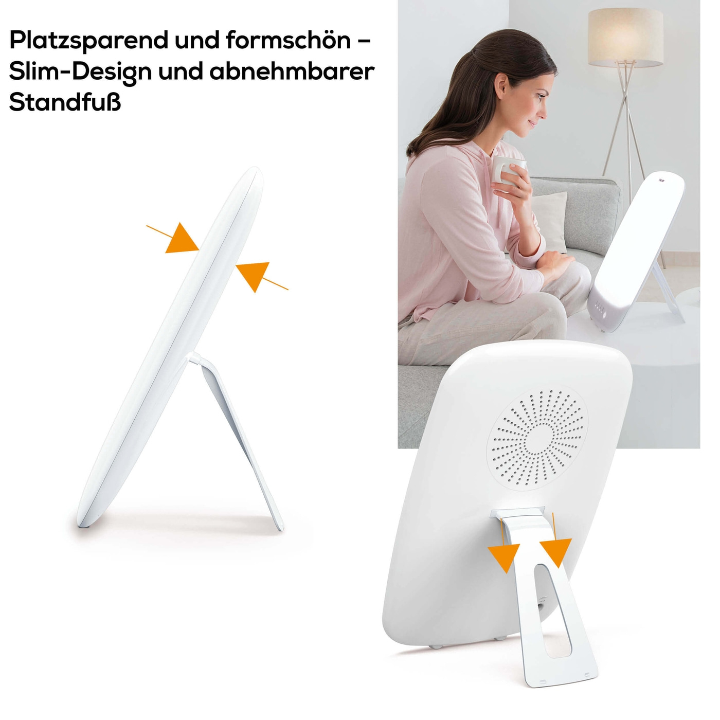 Beurer Tageslichtlampe TL 85-Tageslichtlampe platzsparend mit abnehmbarem Standfuß und LED-Technologie