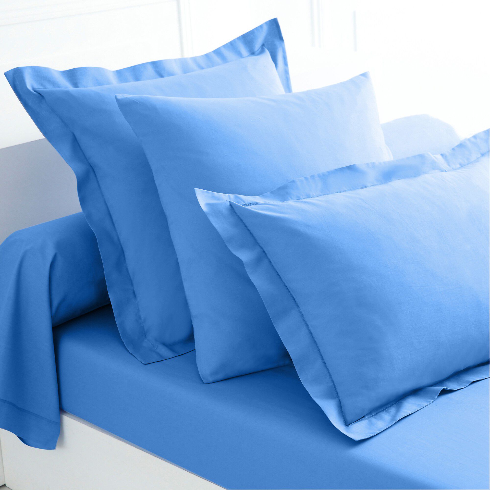 Linge de lit uni polyester-coton Colombine