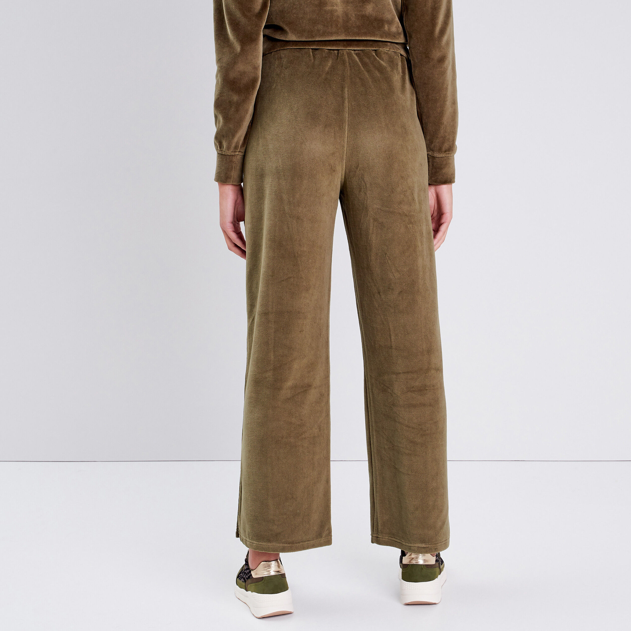 Pantalon jogging droit vert kaki femme | Cache Cache
