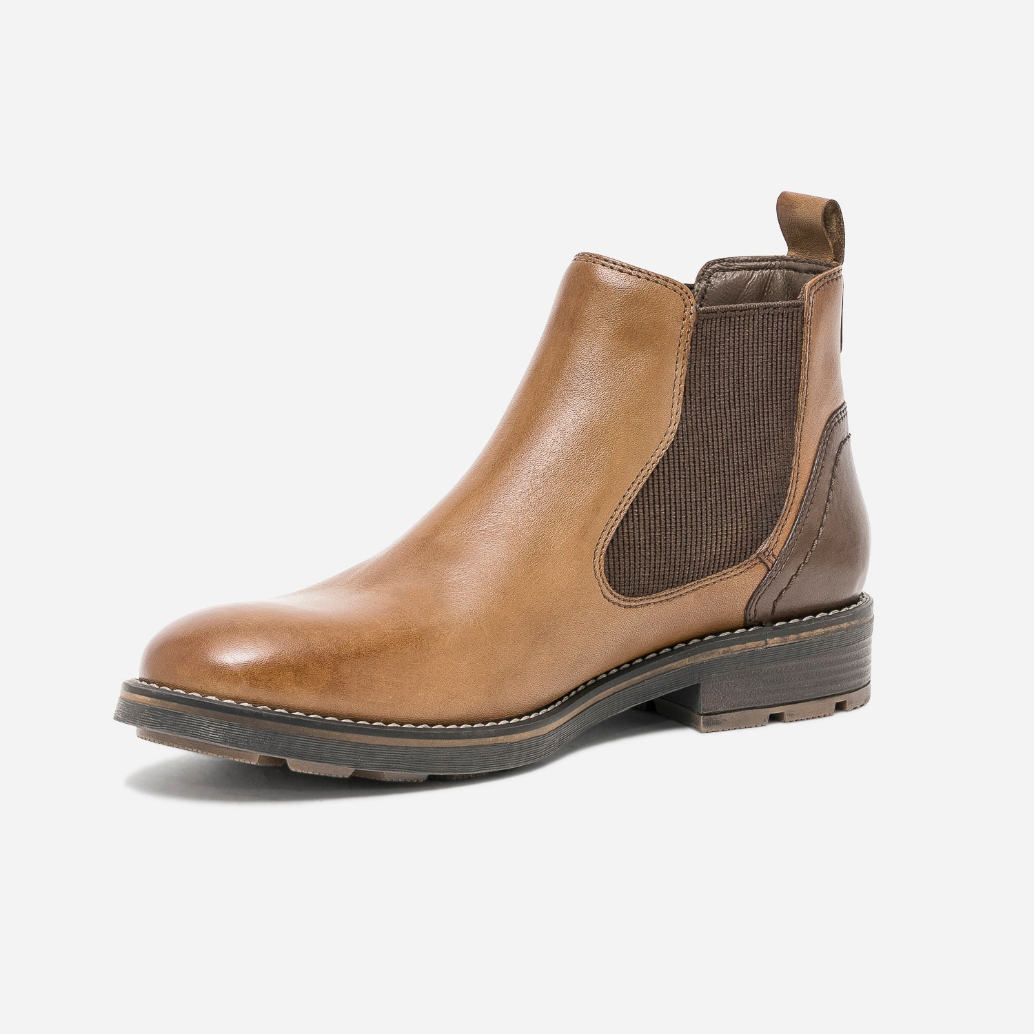Chelsea boots marron en cuir