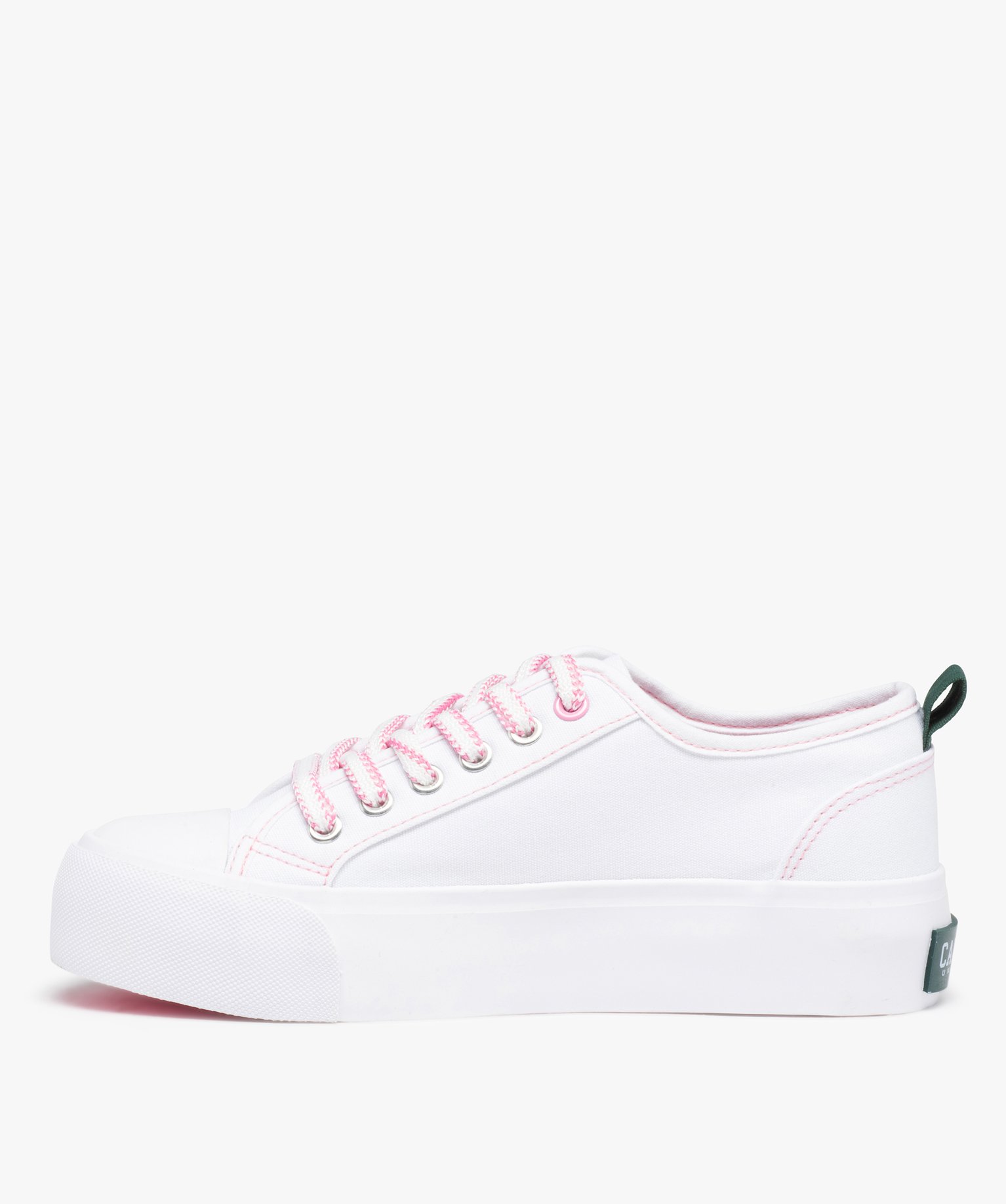 Baskets femme en toile à semelle plateforme – Camps United blanc | GEMO