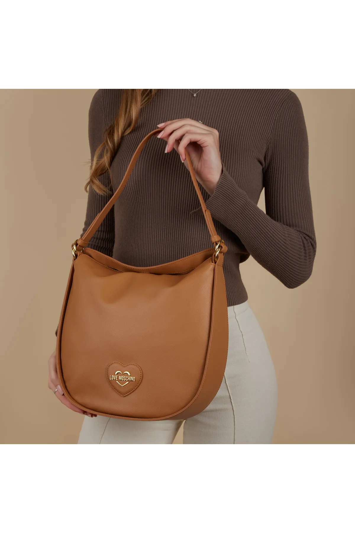 1'ASLAN  Love Moschino Saffiano Damen Schultertasche Braun Jc4265pp0ikl0226