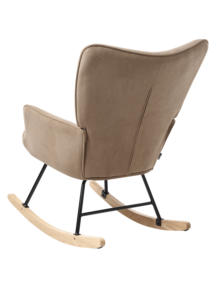 Beliani Schaukelsessel ARSET in Beige/Schwarz/Heller Holzfarbton günstig kaufen onesize