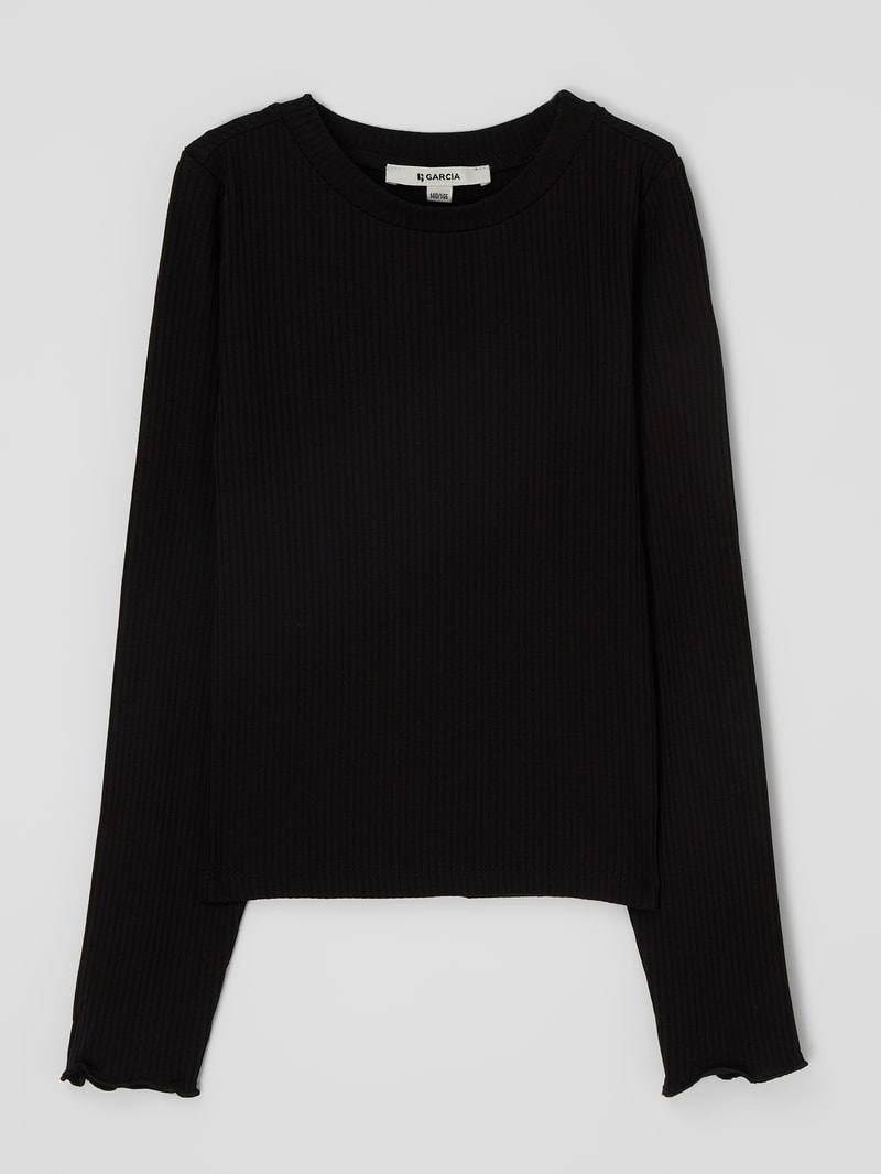 Longsleeve mit Viskose-Anteil in schwarz