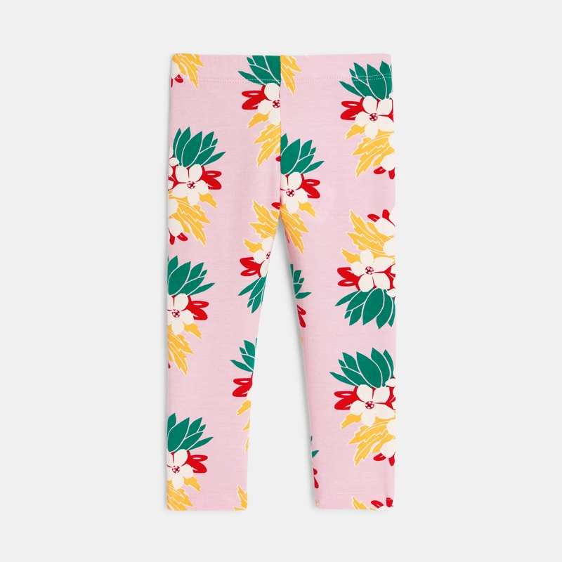 Legging bébé fille rose fleurs exotiques Catimini