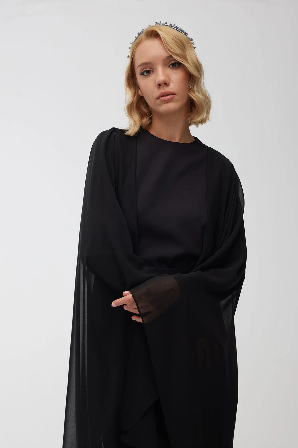 Manuka  Cape Abendkleid Overall Schwarz