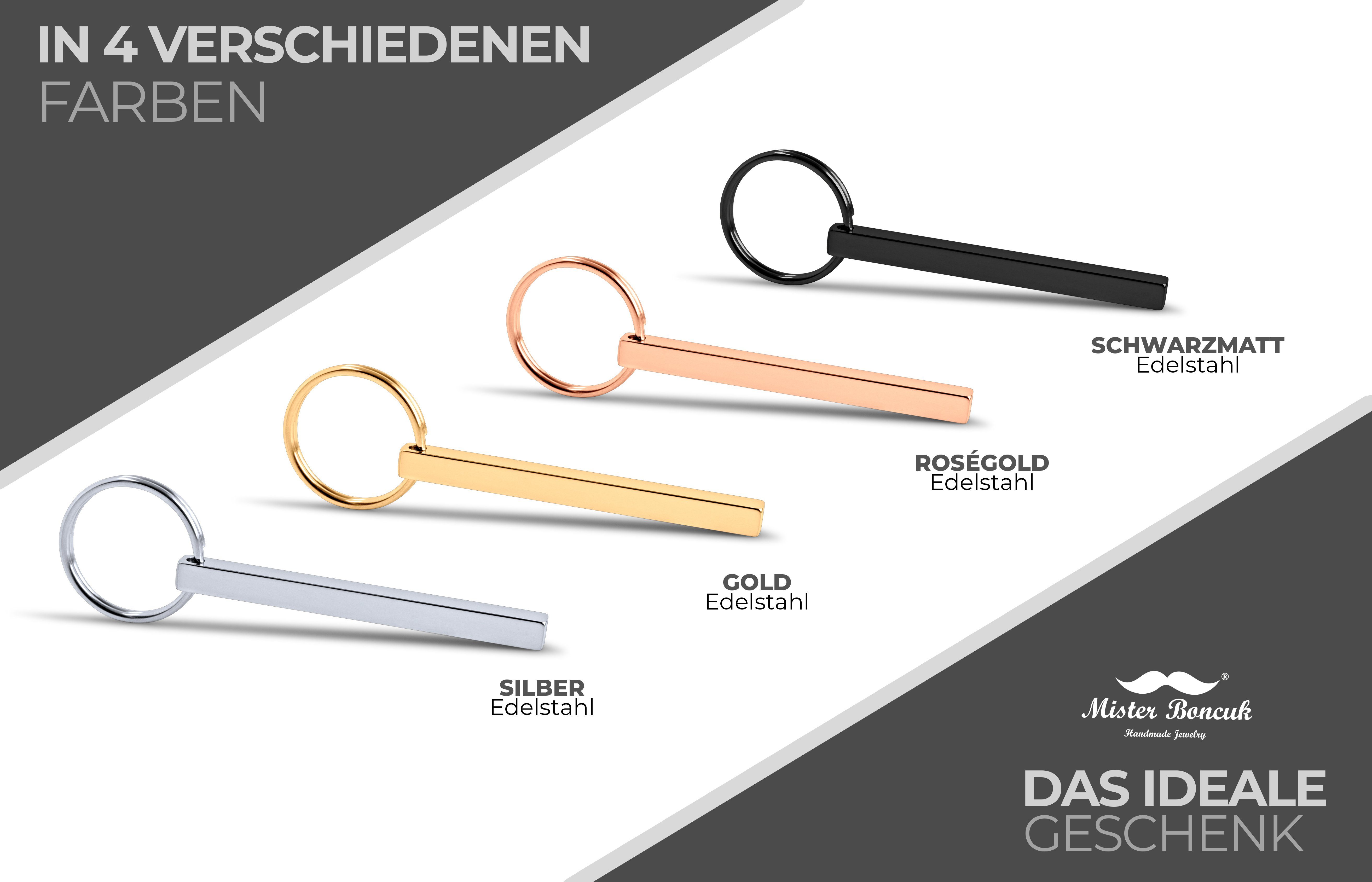 Mister Boncuk Handmade Jewelry Schlüsselanhänger Cubikey mit Gravur aus Edelstahl (Quader Schlüsselanhänger - Personalisierte Geschenke für Männer und Frauen), Gravur, Edelstahl