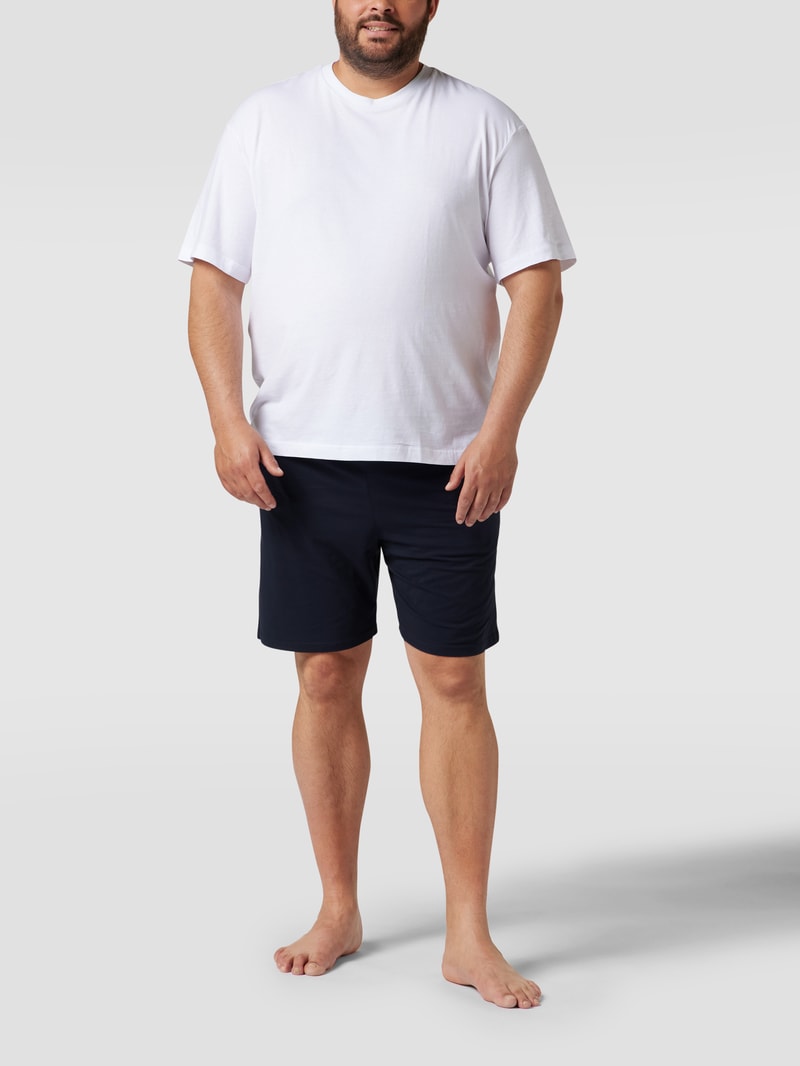 PLUS SIZE Sweatshorts mit Logo-Stitching in dunkelblau