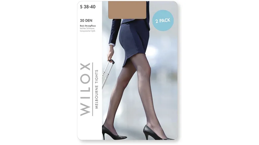 WILOX travel & work Damen Feinstrumpfhose MELBOURNE 20 DEN 2er Pack champagner