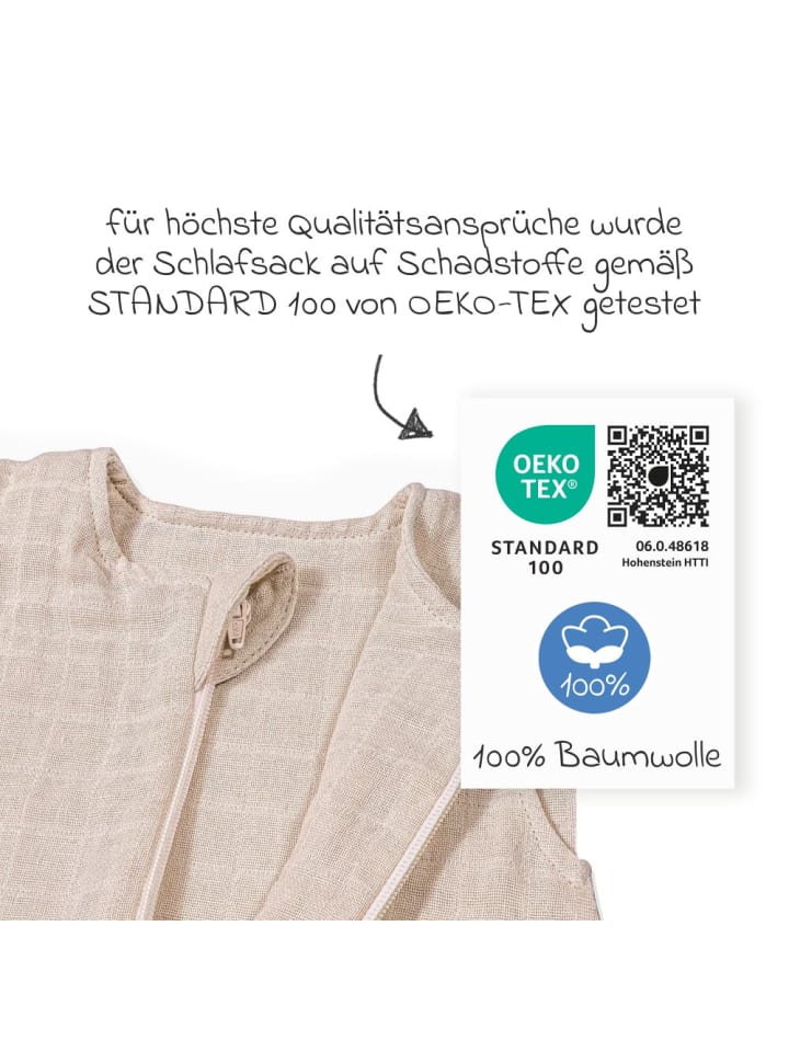 Makian Musselin-Schlafsack - Greige - in beige günstig kaufen