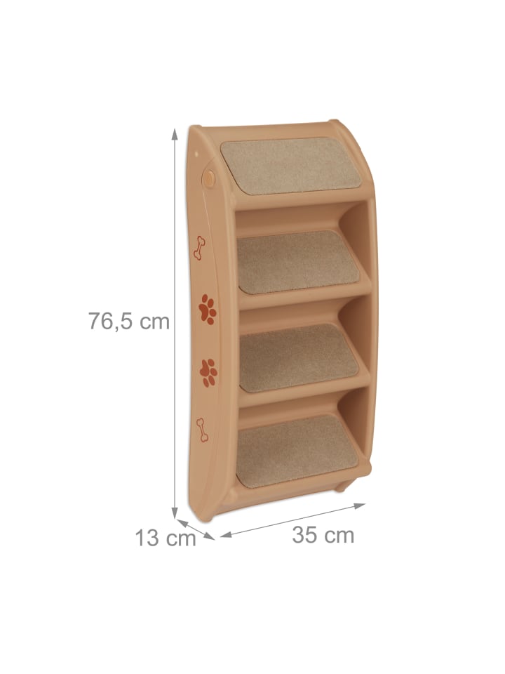 relaxdays Hundetreppe in Beige - (B)39 x (H)49 x (T)61 cm günstig kaufen onesize