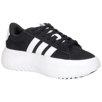 adidas Grand Court Platform Suede in schwarz