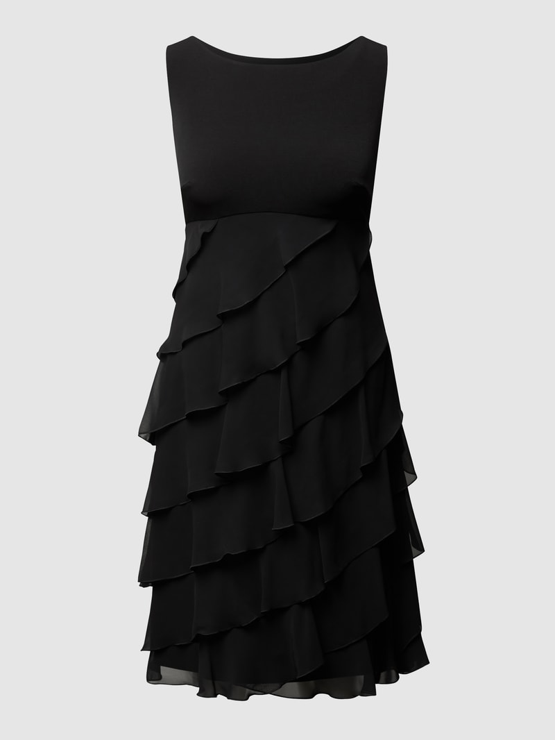 Cocktailkleid aus Chiffon im Stufen-Look in schwarz