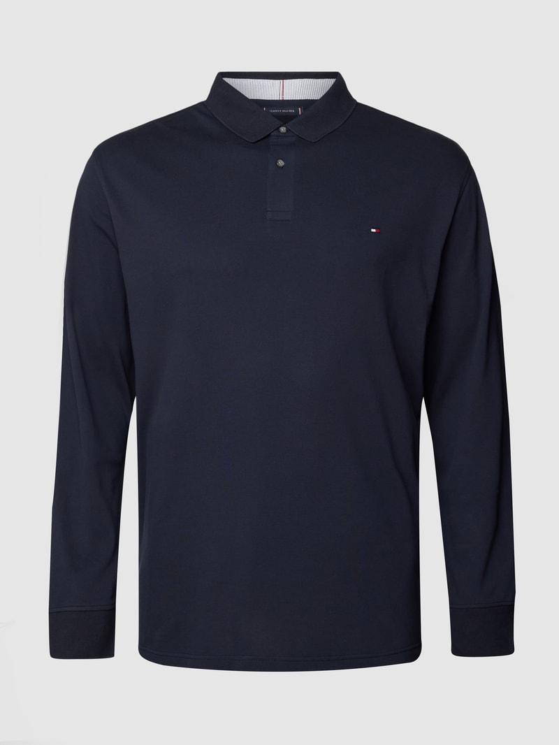 PLUS SIZE Poloshirt mit Logo-Stitching Modell '1985' in marineblau