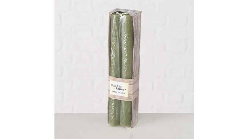 Boltze Stabkerze Melia 20cm 4er Pack Grün