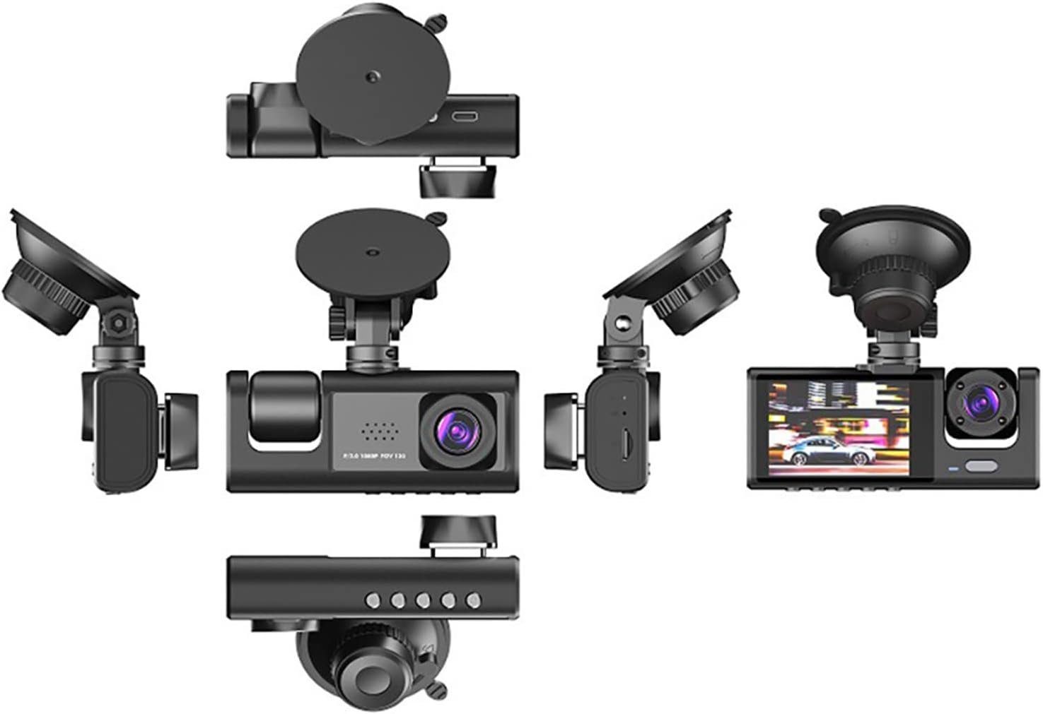ASLENY Full HD 1080P Dashcam, 3-Objektiv-Auto-DVR-Dashcam Dashcam (170° Ultraweitwinkel, Full HD, Nachtsicht)