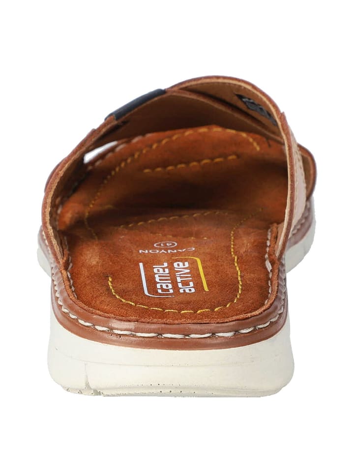 Camel Pantoletten in cognac/blau günstig kaufen