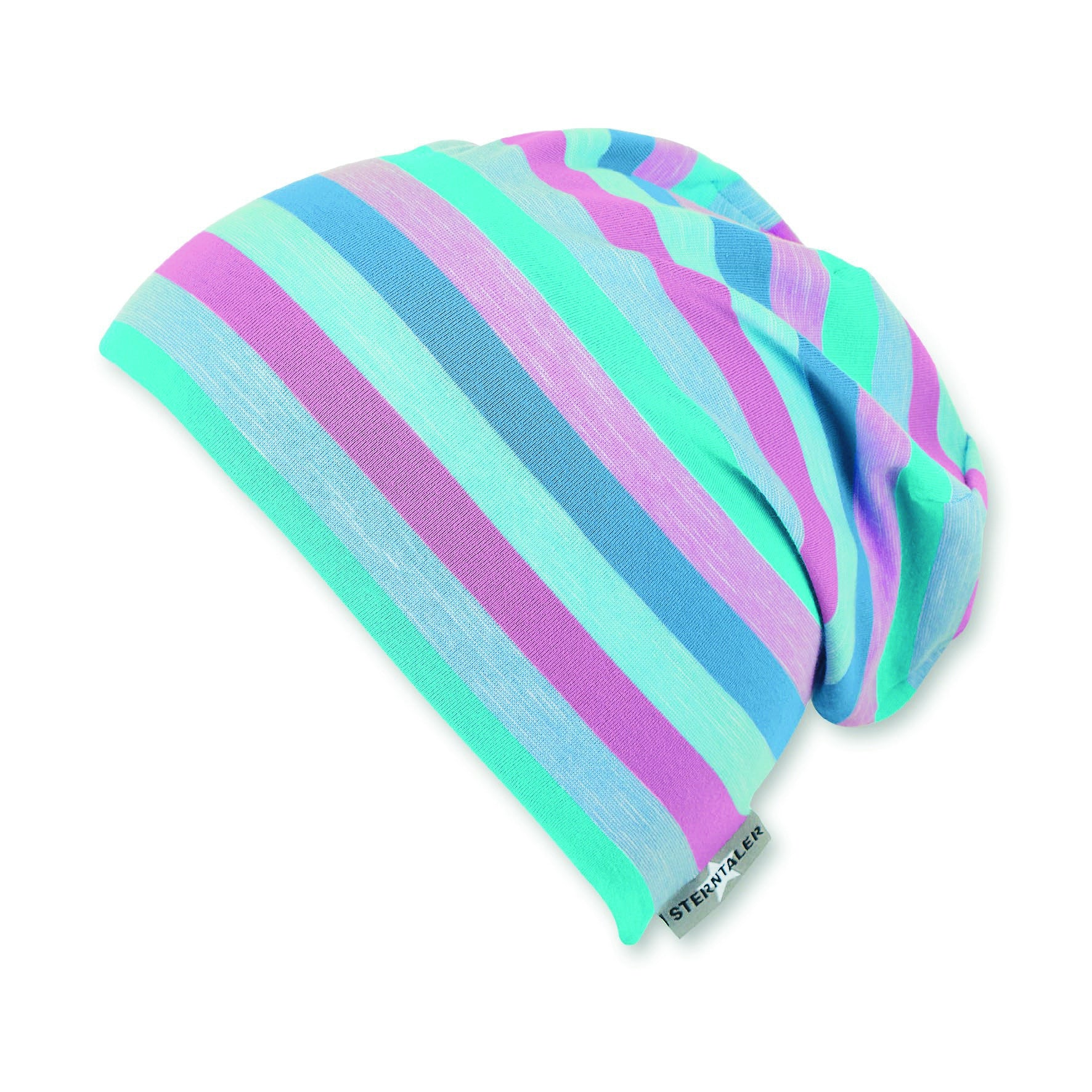 Slouch-Beanie aus Jersey-Effektgarn, UV-Schutz 50+