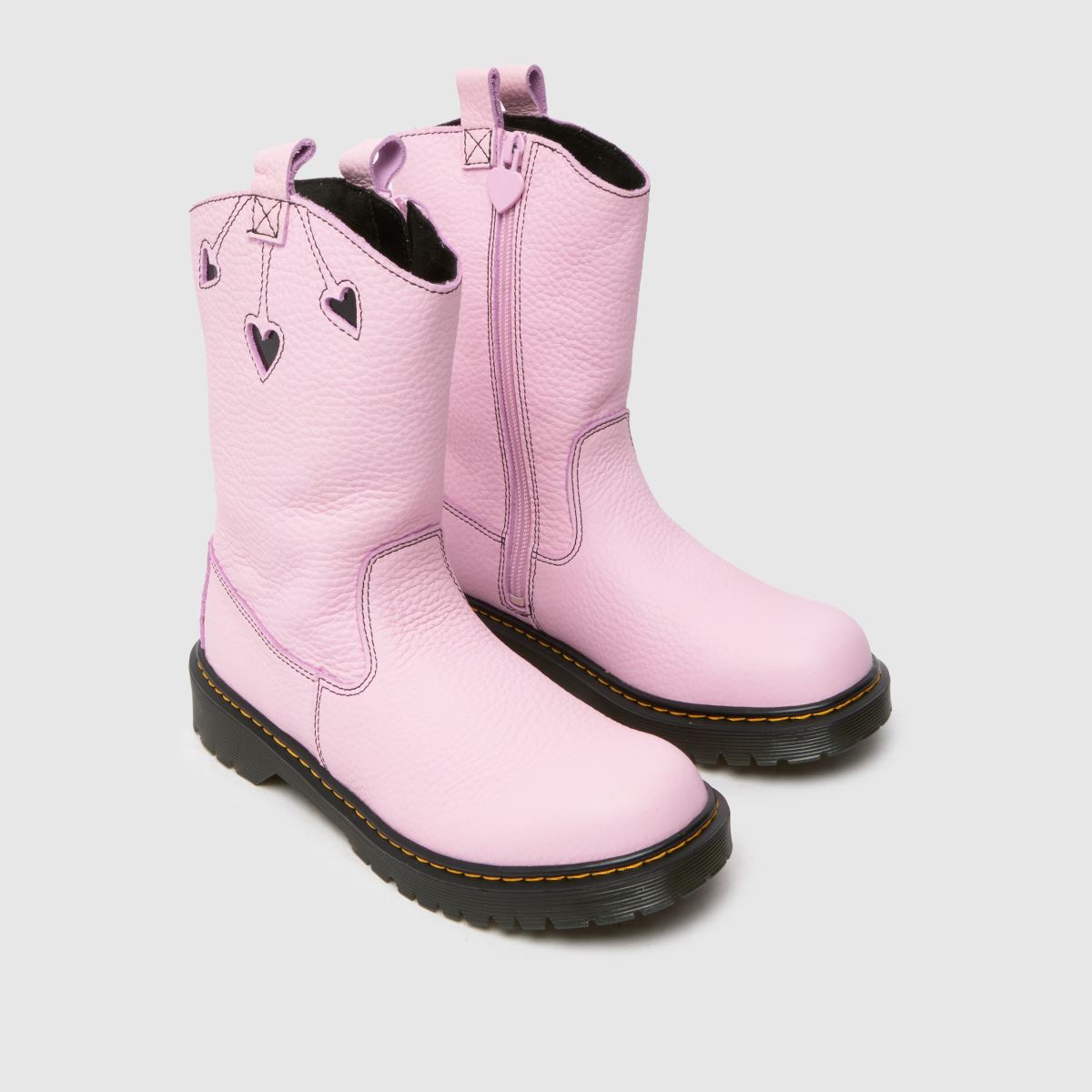 Dr Martens ljusrosa Bex Heart pull-on flickstövlar för barn