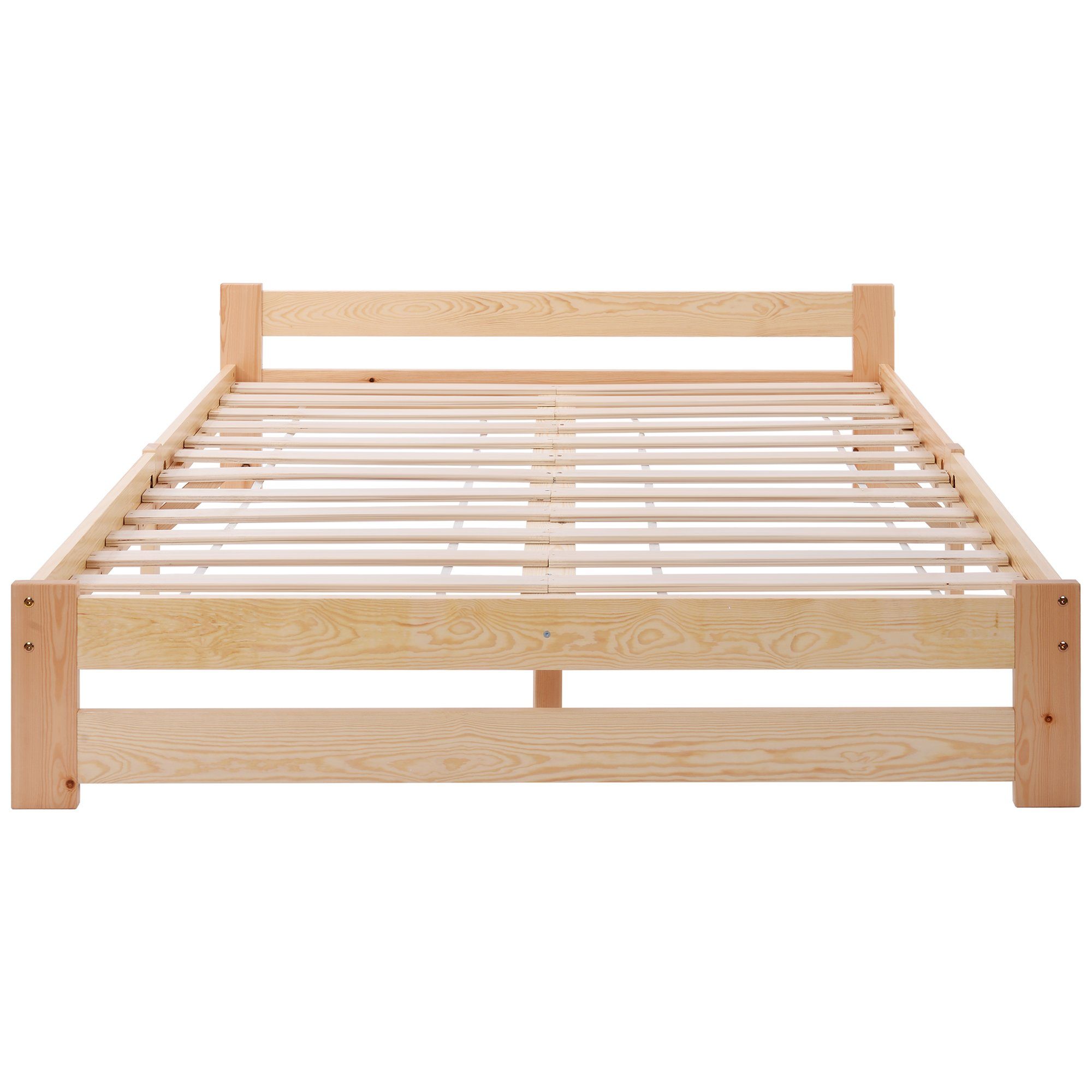 DEEP POWER Massivholzbett Holzbett Futonbett Massivholz 140x200cm Doppelbett Mit Matratzen Bett