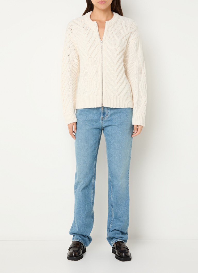 Jean Roan taille haute coupe droite, délavage clair.