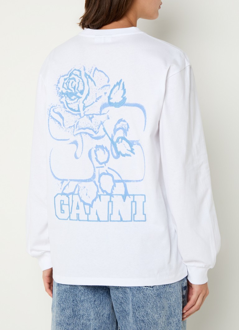Ganni  Longsleeve met logoborduring en backprint