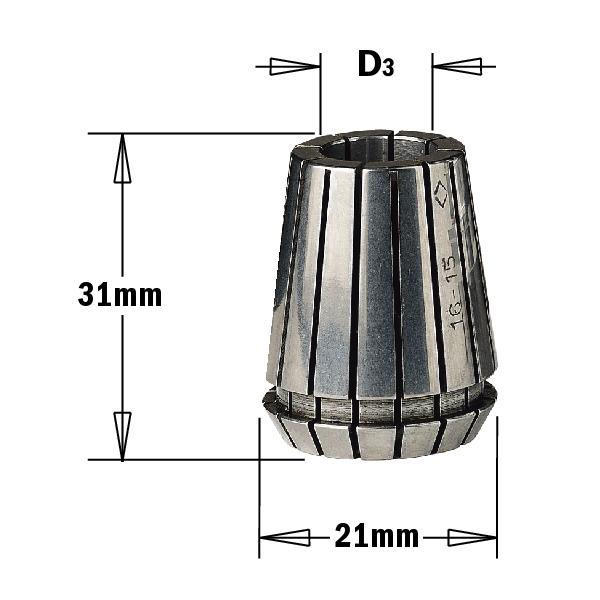 Pinza CMT 184.140.25 ER25 de 14 mm