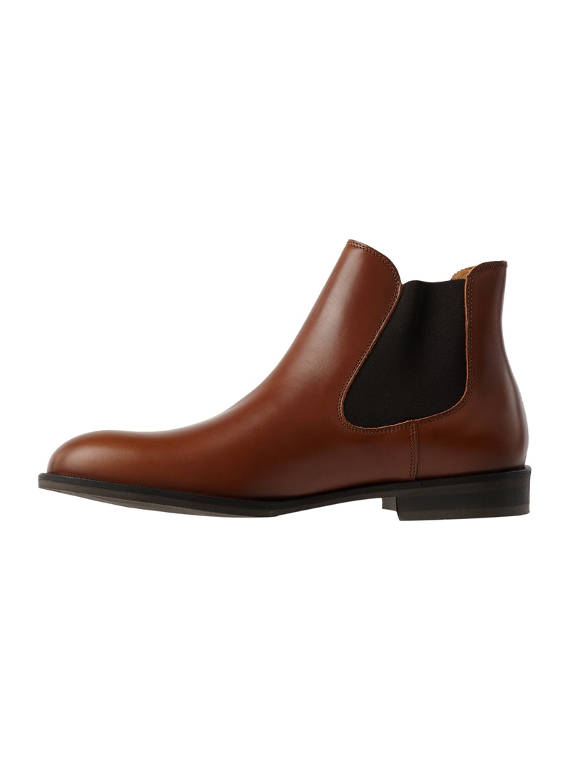 Chelsea Boots aus Glattleder in mittelbraun