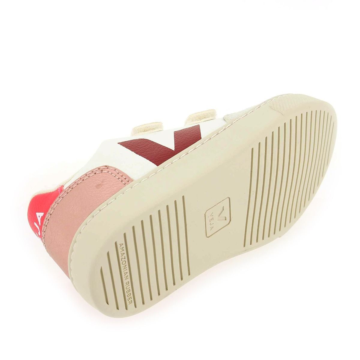 Veja  SMALL V12 VELCRO H23 - Blanc Rose
