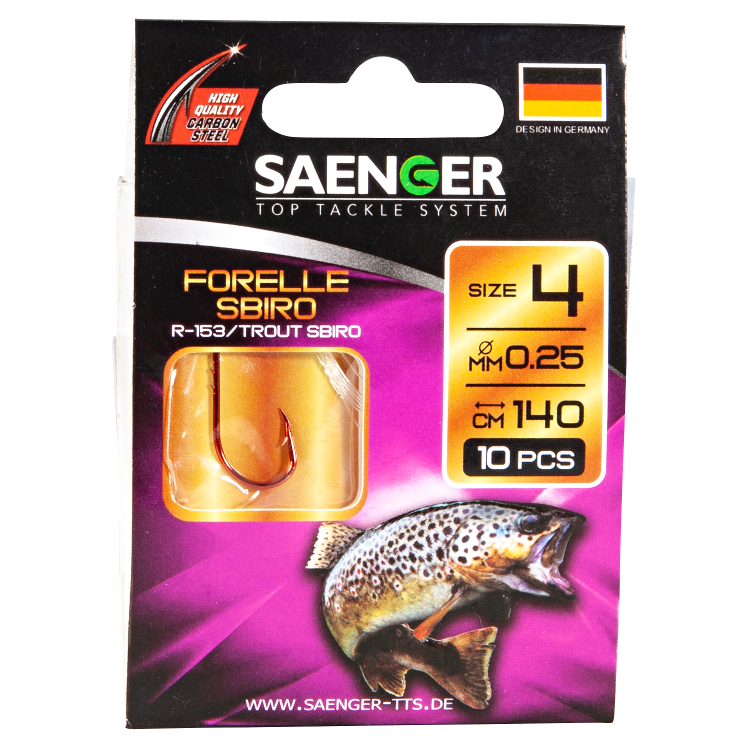 Sänger Zielfisch-Haken, gebunden (Forelle Sbiro R-153)