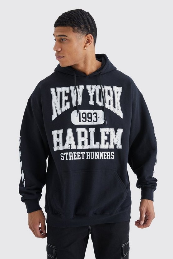 Oversize Hoodie mit Flammen-Print