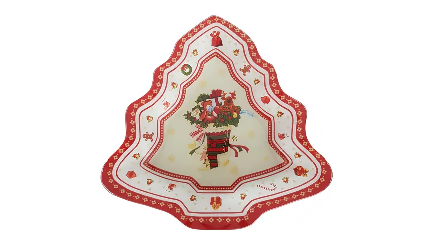 TRENDSHOP Weihnachtsteller Tanne