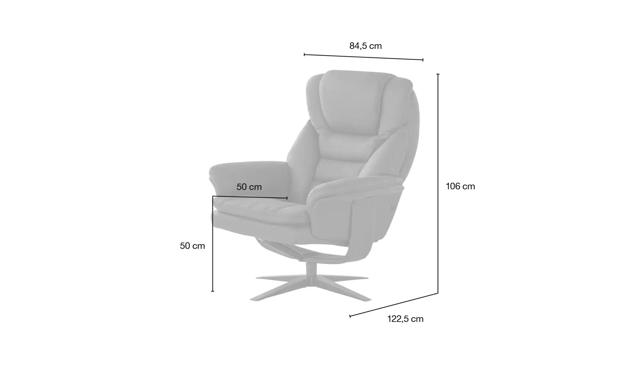 Primo Drehsessel mit Hocker Henry