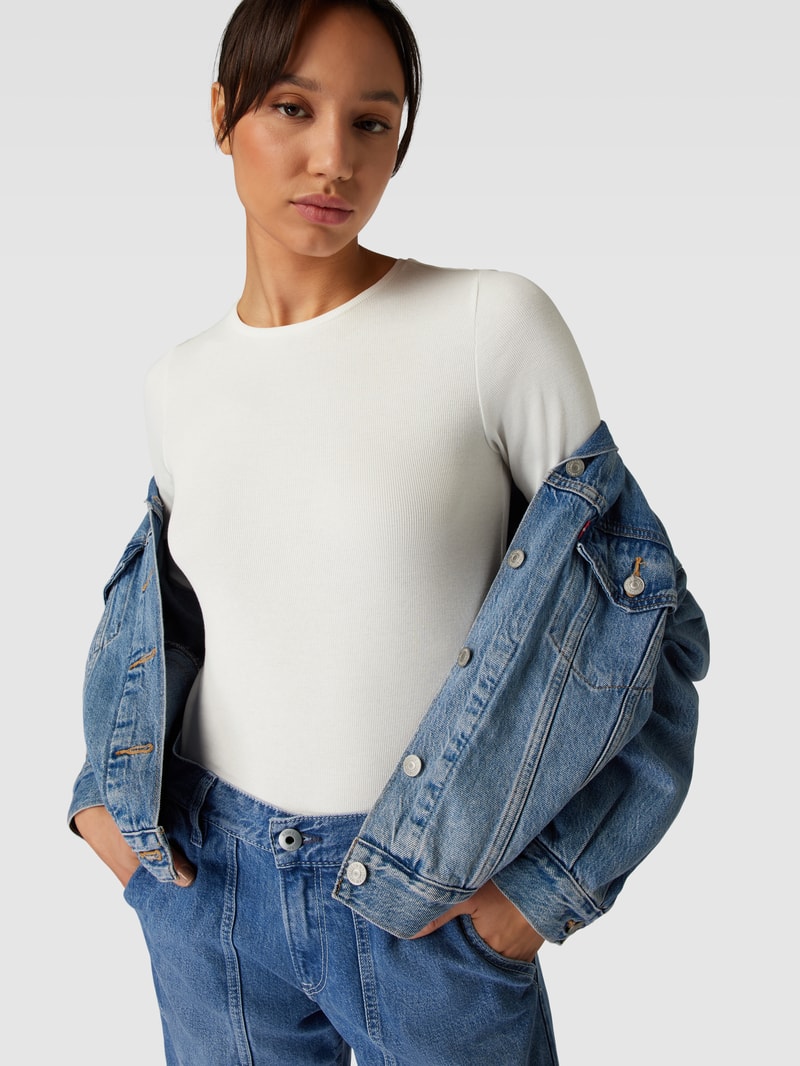Longsleeve mit Rundhalsausschnitt in offwhite