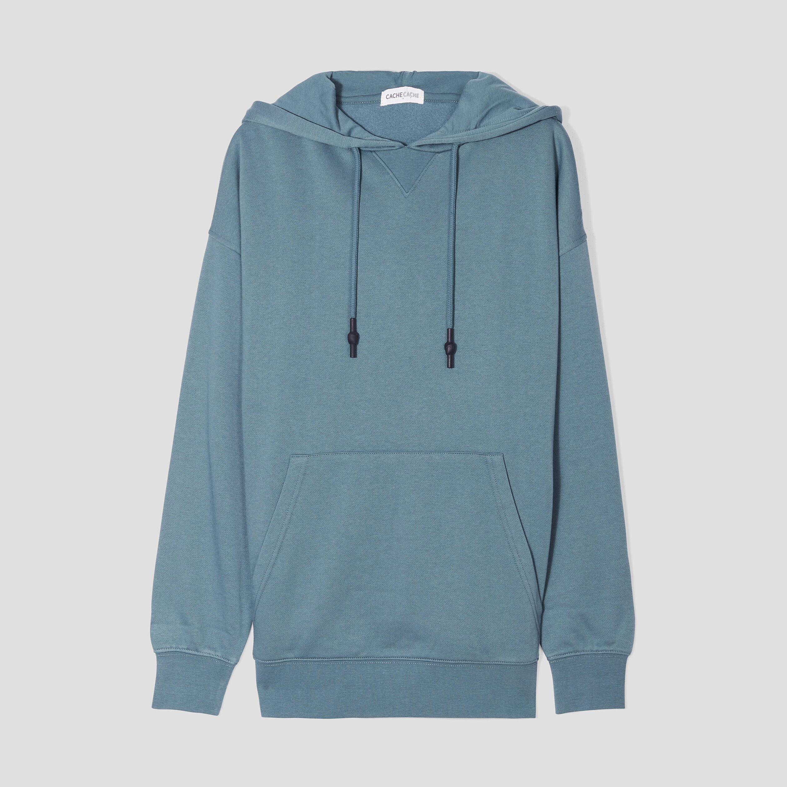 Sweat oversize à capuche vert foncé femme | Cache Cache