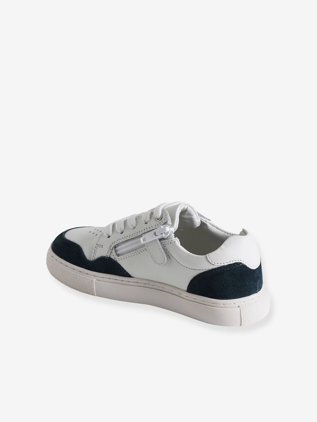 Vertbaudet Jungen Sneakers mit Reißverschluss - weiß