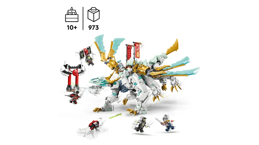 LEGO NINJAGO 71786 Zanes Eisdrache, 2in1 Spielzeug zum Bauen für Kinder