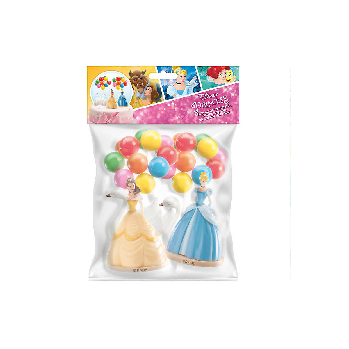 Tortendeko Set   Prinzessinen zum Geburtstag, 6-teilig, Cinderella