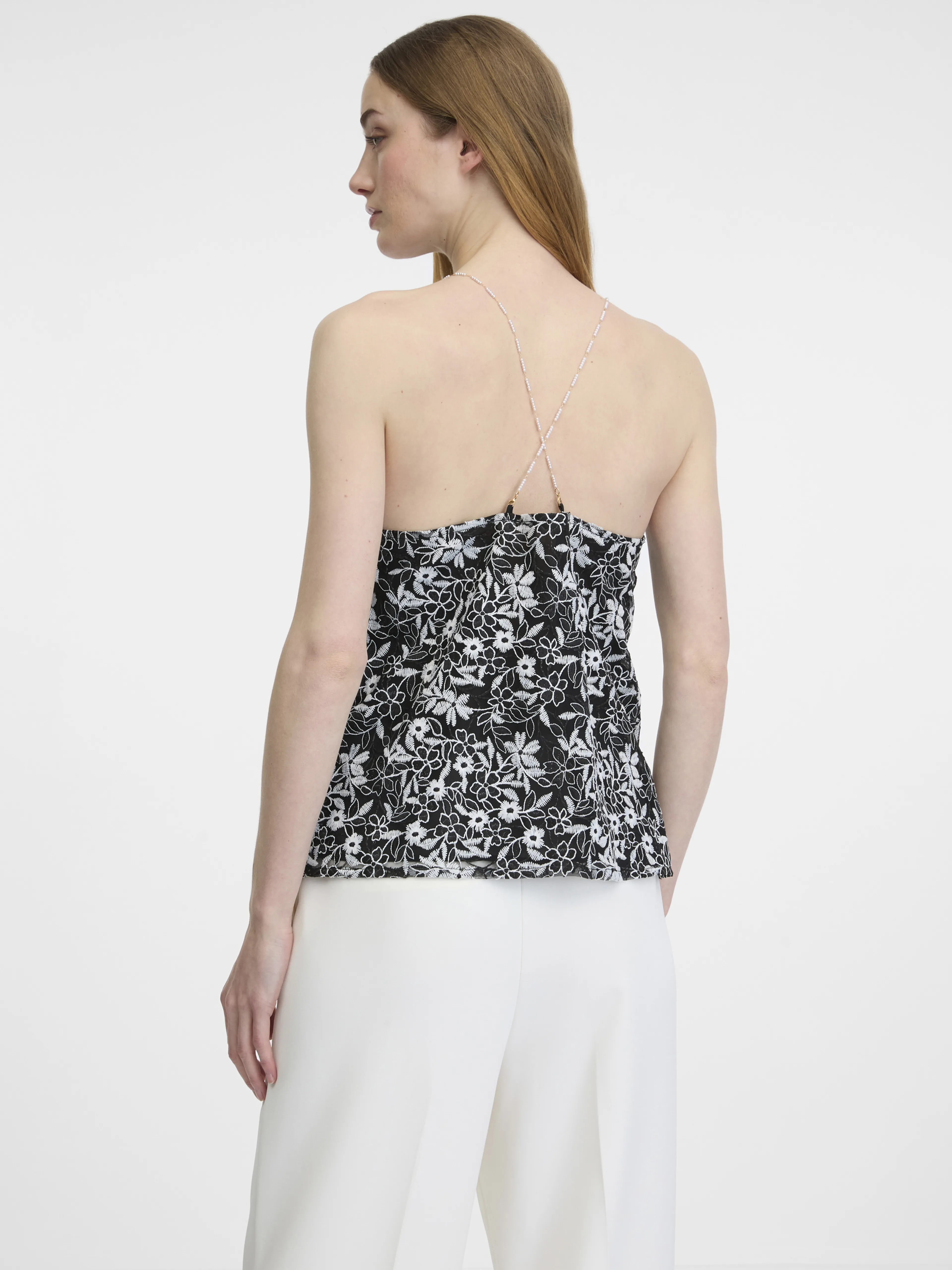 Schwarzes gemustertes Damen-Tank-Top ORSAY